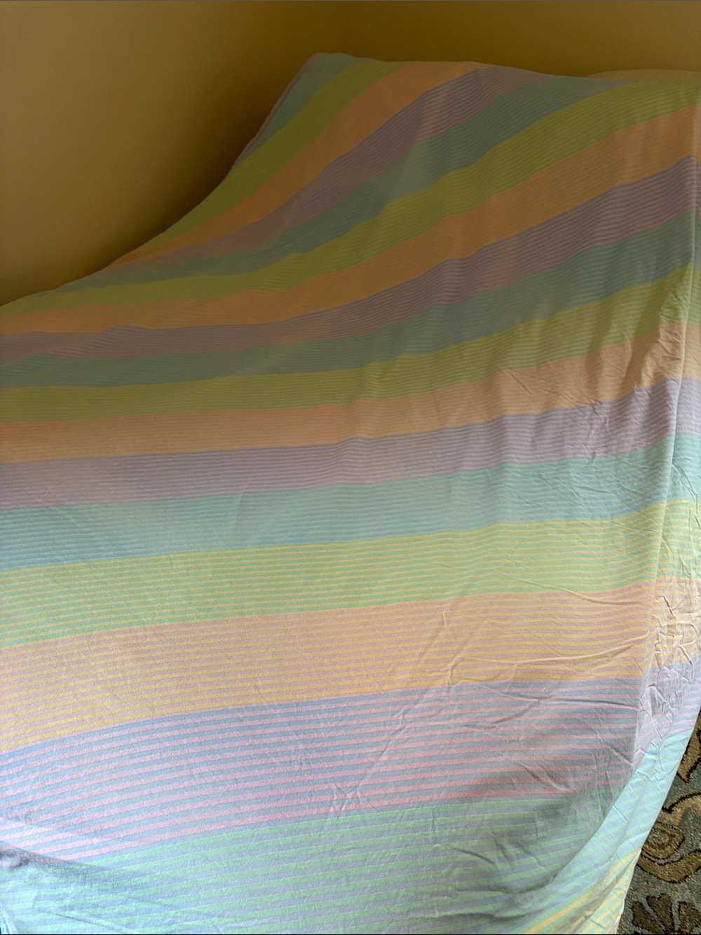 Reversible Stripe Multicolored Queen Duvet Cover, cotton